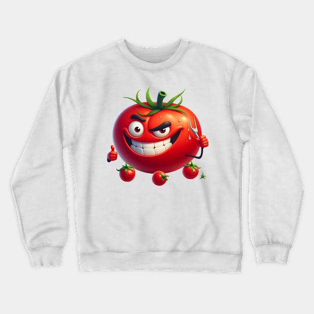 Tomato Illustration Crewneck Sweatshirt by Dmytro